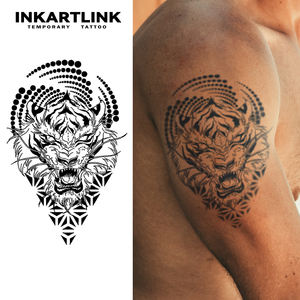 Adesivi per <span class=keywords><strong>Tatuaggi</strong></span> Semi-Permanenti Serie Animali INKARTLINK, Resistenti all'Acqua, Ecologici, Durata 15 Giorni, Design Sexy di Leone e Tigre - Product Image 4