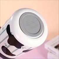 Botol Minum Anak 500ml Berinsulasi dengan Sedotan, Botol Termos Air Stainless Steel dengan Tutup Silikon Motif Hewan yang Menggemaskan