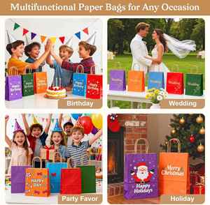 Custom Your logo Large Gift <b>Bags</b> with Handles Recyclable Party Favor <b>Bags</b> Goodie <b>Bags</b> Durable Kraft Paper Gift <b>Bags</b> - Product Image 5