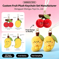 Stylo gel personnalisé en peluche avec pendentif, porte-clés amusant cerise mangue, papeterie étudiante, anti-stress, breloque de sac en forme de fruit, petit ornement suspendu