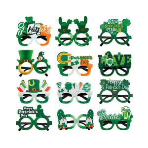 ハッピー聖パトリックの日装飾メガネフレームグリーンハットクローバープラスチック眼鏡フレームアイルランドの日フェスティバルパーティーアクセサリー - Product Image 1