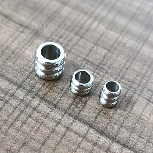 Stainless Steel Spacer <b>Beads</b> Large Hole Round Smooth 3 Layer DIY Jewelry Findings Components <b>for</b> <b>Bracelet</b> Making - Product Image 4