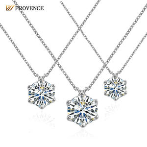 Collar con colgante de diamante cultivado en laboratorio de 3 quilates, cadena de oro blanco Real de 18K, collar con colgante de diamante F VVS de corte brillante redondo - Product Image 1