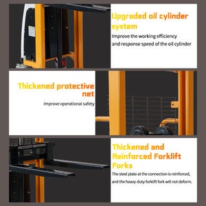 Chariot élévateur électrique JIALITE EPJ5170 1,7 m, capacité de 500 kg, gerbeur à plateforme, mât à deux étages, batterie au plomb-acide, pneus en polyuréthane - Product Image 4