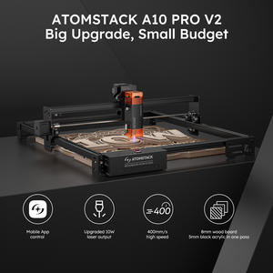 Grabadora y Cortadora Láser <span class=keywords><strong>ATOMSTACK</strong></span> <span class=keywords><strong>A10</strong></span> Pro V2 10W de Escritorio con Marco Abierto y Alta Precisión de 0.06 para Bricolaje en Madera y Vidrio - Product Image 5