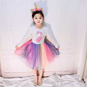Unicorn Dress per Le Ragazze Tutu Arcobaleno Principessa Vestiti Del Bambino Vestito da Partito Dei Capretti Del Bambino Della Ragazza di Natale di Halloween Del Costume di Cosplay - Product Image 2