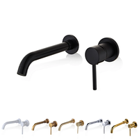 Robinet de lavabo mural moderne en laiton certifié CE, mitigeur de bain à bec pivotant, finition bronze doré