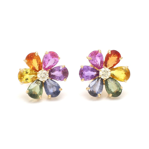 HAILER joyas argento <span class=keywords><strong>zaffiro</strong></span> arcobaleno stud placcato oro vintage designer fiore <span class=keywords><strong>orecchini</strong></span> personalizzati <span class=keywords><strong>con</strong></span> logo - Product Image 1