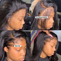Lemoda-Peluca de cabello humano liso de 13x4 y 13x6 para mujer, postizo de encaje frontal transparente, sin pegamento, virgen, brasileño, HD, muestra gratis