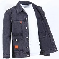 Veste en jean bleue grande taille 5XL pour hommes, veste en denim décontractée à la mode pour garçons, vente en gros