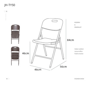 Rattan <span class=keywords><strong>marrone</strong></span> bianco da esterno con gambe in metallo sedia pieghevole in plastica soffiata - Product Image 3