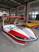Elektrisches Fiberglas-Luxus-Speedboot-Kajak für Kinder und Erwachsene, 4 Sitze, 8-10 km/h, CE-zertifiziert, schwimmfähig, 12V Autobatterie