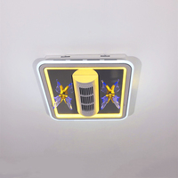 Pendentif LED Ventilateur de Plafond Lumière Invisible Lustre Intelligent avec Télécommande Plafonnier Moderne pour Salon Chambre Hôtel