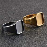 Individuell Gravierter Blanko-Ehering Runder Siegelring 18K Vergoldet mit Kanalfassung Herren DIY-Schmuck