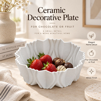 Plateau à chocolat en céramique imprimé en 3D Jossin, plateau à dessert en forme de fleur, style nordique, bol à fruits pour la décoration de la maison, décoration de table