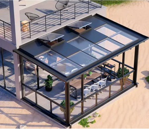 Индивидуальные наружные изогнутые стеклянные крыши солярий коммерческий солярий наружные алюминиевые солнечные комнаты стеклянные дома - Product Image 1