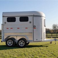 Nouvelle remorque à chevaux à chargement en angle pour 2 chevaux avec boîte pour utilisation en voiture