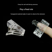 Clip de fixation de moule en cristal pour ongles, poudre acrylique, gel en poly pour ongles, décorations artistiques, vente en gros