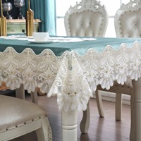 Nappe en dentelle brodée de haute qualité, design vert, velours luxueux, motifs floraux, nappe épaisse, réutilisable, personnalisable pour mariage