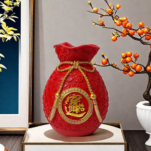 Bolsa de la suerte con orejas de trigo, jarrón creativo de resina epoxi, arte popular, adorno artesanal, decoración de entrada para sala de estar, regalos de inauguración - Product Image 1
