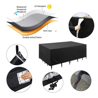 Housse de table et de chaises d'extérieur en polyester de style européen, imperméable et durable pour la protection contre le soleil, la pluie, la poussière et le sablage