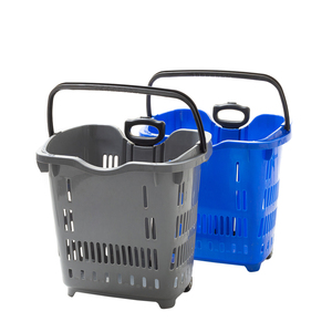 Panier <span class=keywords><strong>de</strong></span> <span class=keywords><strong>courses</strong></span> remorquable YL-<span class=keywords><strong>6</strong></span> robuste et durable avec <span class=keywords><strong>roues</strong></span>, en plastique pour supermarché, <span class=keywords><strong>chariot</strong></span> <span class=keywords><strong>de</strong></span> <span class=keywords><strong>courses</strong></span> avec poignée - Product Image 2