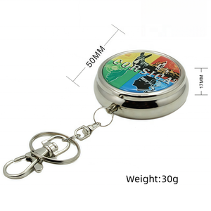 Cendrier portable fantaisie personnalisé en métal, porte-clés mini, étui rond de poche pour cendres, idéal pour cadeaux, extérieur, <span class=keywords><strong>voiture</strong></span>, voyage, anti-poussière - Product Image 6