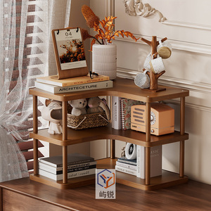 Corner <b>Desktop</b> Storage Rack Multi Layer Wood Organizer For Office Desk And Kitchen Use - Product Image 1