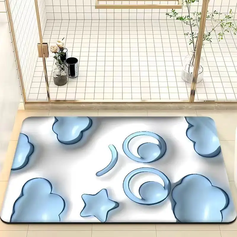 OEM all'ingrosso tappetino da bagno in PVC stampa 3D Illusions ottici, tappetini da bagno 40*60*0.3cm per bagno antiscivolo