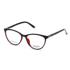 Monturas de gafas Grey Jack Cat Eye para mujer, montura completa TR90 con bisagras de resorte, diseño color block, tendencia de moda. - Product Image 1
