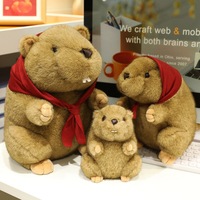 Peluche Marmotte, Figurine Mignonne Bobac, Poupée en Peluche, Simulation Castor, Coussin Tarabagane Sisel, Cadeau pour Enfants