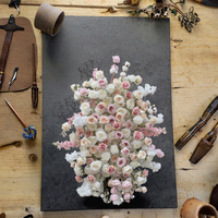 YOPIN-7661 Série DIY Bleu Poussiéreux 83 Types de Fleurs Artificielles d'Hortensia Réalistes Bleu Brume pour Mariage et Saint-Valentin