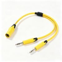 Connecteur XLR mâle-femelle vers double TRS mâle 6,35 mm (1/4 po) – Câble audio Y Splitter avec gaine en PVC pour mixeur, amplificateur, synthétiseur