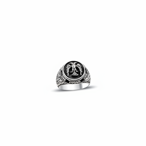 925K Sterling <b>Silver</b> Handmade Art Design Carved <b>Men</b> <b>Ring</b> - Product Image 2