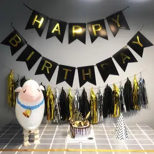 Bebek duş doğum günü partisi dekorasyon garland bunting malzemeleri alfabe bunting banner tema mutlu doğum günü afiş