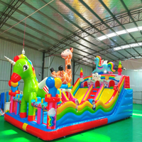 Castillo Inflable Comercial de PVC de 0.55mm de Grosor, Casa de Brinco Inflable para Niños, para Negocios de Alquiler y Parques de Diversiones