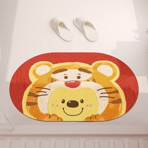 Cartoon Oval Bath Mat Diatomaceous Earth Quick Drying Absorbent Non Slip For Bathroom Entrance Home Use - Product Image 3