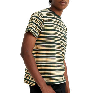 เสื้อคอกลมเข้ารูปแบบคลาสสิกมีแถบแนวนอนวัสดุผ้าฝ้ายน้ำหนักเบาเหมาะสำหรับกิจกรรมกลางแจ้งหรือการเดินทาง - Product Image 4