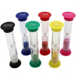 Sablier en plastique en gros, 30S, 1M, 2M, 3M, 5M, 10M, 6 couleurs assorties, jouet pour enfants, jeu de société, fournitures de bureau/école, modèle DI0012 - Product Image 1