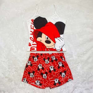 Conjunto de Pijama para Mujer Sexy y Económico con <span class=keywords><strong>Top</strong></span> Halter sin Mangas y Shorts de Satén con Dibujos Animados Personalizados - Product Image 5