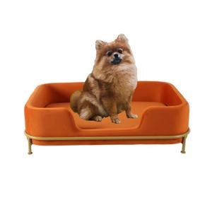 Moderne Luxe Hondenbedden Goud Metalen Decoratie Woonkamer Huisdier <span class=keywords><strong>Bed</strong></span> Afneembare Cover Pet Slaapbank - Product Image 1