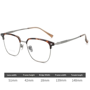 Baisifen Montura de Titanio Ultraligera de Aro Completo para Negocios 99138P Patillas Súper Elásticas Gran Formato Retro Unisex Miopía - Product Image 6