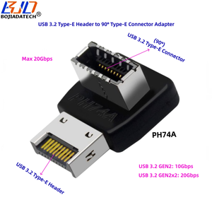 工厂批发 USB 3.2 Type-E 接头转 90 度 Type E 插座适配卡 20Gbps 10Gbps 适用于电脑主板 - Product Image 2