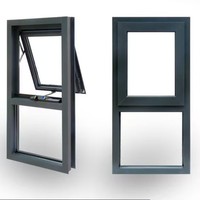 Fenêtre à auvent en aluminium à rupture de pont thermique HUACAI, vente directe usine, pour extérieur d'appartement et de maison en immeuble de grande hauteur
