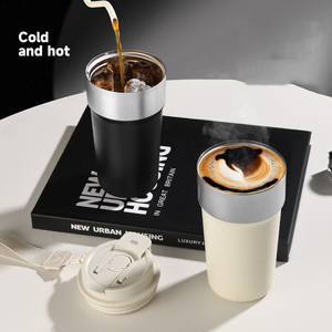 17oz lid double wall insulated <b>coffee</b> mug bpa free Hidden straw mouth&Small sip opening insulated travel <b>coffee</b> mug - Product Image 5