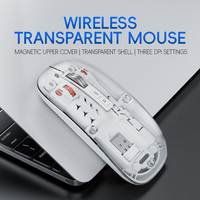 Nouvelle Souris Sans Fil Mini Transparente Légère 2025 Droitière RVB Rétroéclairée Ergonomique de Bureau Double Mode 2.4G BT Portable Rechargeable