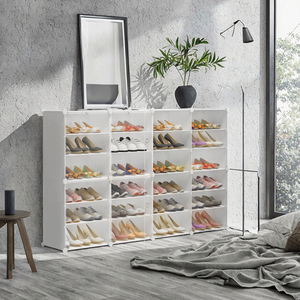 Anpassbares Erweiterbares Haushalts-Schuhregal aus Staubdichtem Kunststoff mit Stapelbarem Design - Product Image 2