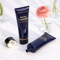 Tube en plastique compressible vide de 70 ml avec logo personnalisé, blanc, avec couvercle à ligne dorée pour crème solaire, crème pour les mains, nettoyant pour le visage