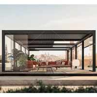 LOUVER MODERNE BÂTIMENTS DE JARDIN MOTORISÉS VERANDA ALUMINIUM GAZEBO TOUTES SAISONS VERGOLA EXTÉRIEUR