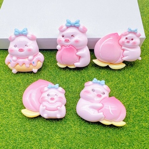 Factory Direct Sale Pink Peach Baby <strong>Pig</strong> Resin <strong>charms</strong> Flat Back Resin <strong>charms</strong> Wholesale Large Cartoon Resin <strong>charms</strong> - Product Image 2